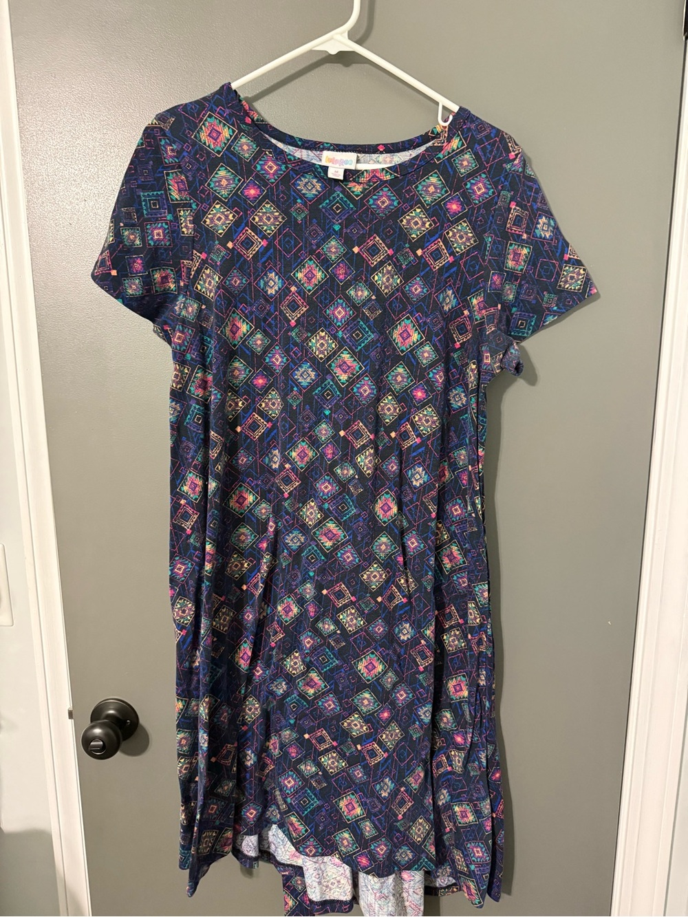 Lularoe Navy Geometric Print Carly Dress